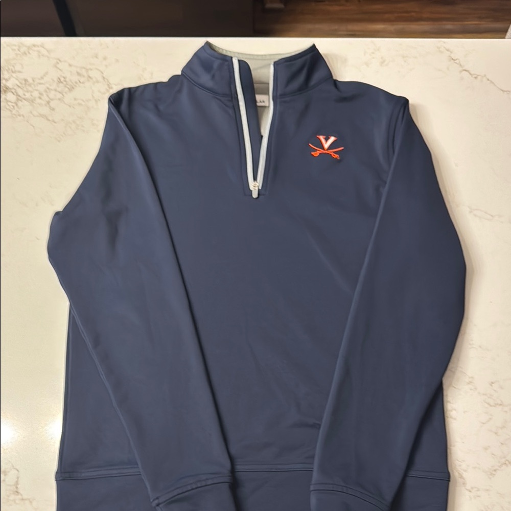 Peter Millar Virginia Cavaliers Blue Zip Up Sweater with Athletic Style
